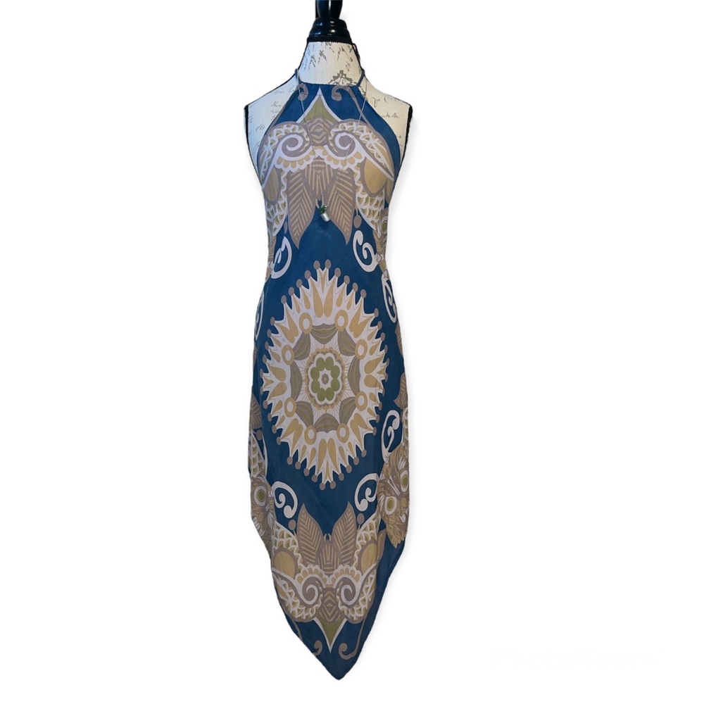 Venice Ca Lorita Adjustable Halter Tie Open Back Asymetric Sundress S